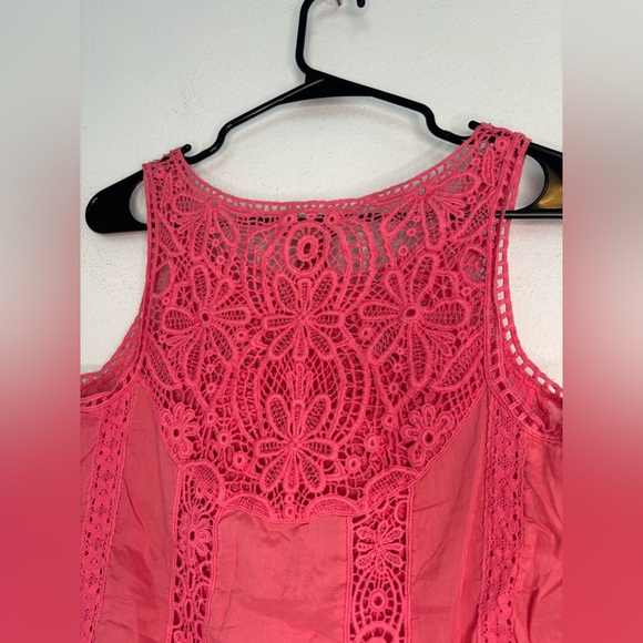 SUNDANCE PINK EYELIT TANK TOP BLOUSE SZ MEDIUM - Picture 7 of 8